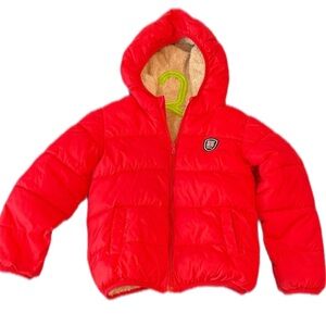 Red Hooded Puffer Jacket